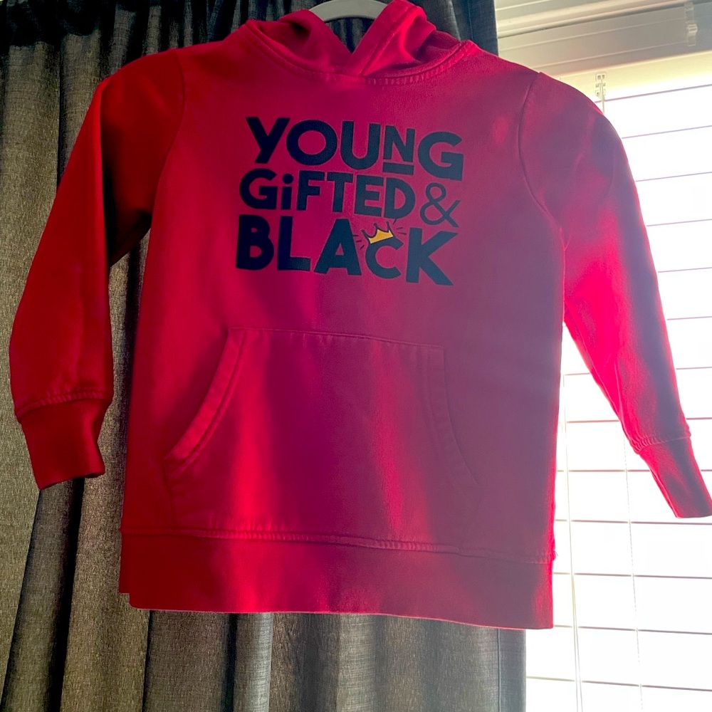 Boys red black history hoodie